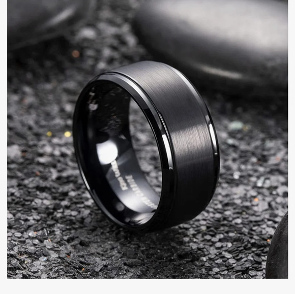 King Will Duo Men's 8mm/10mm Brushed Tungsten Carbide Wedding Ring - Picture 2 of 4